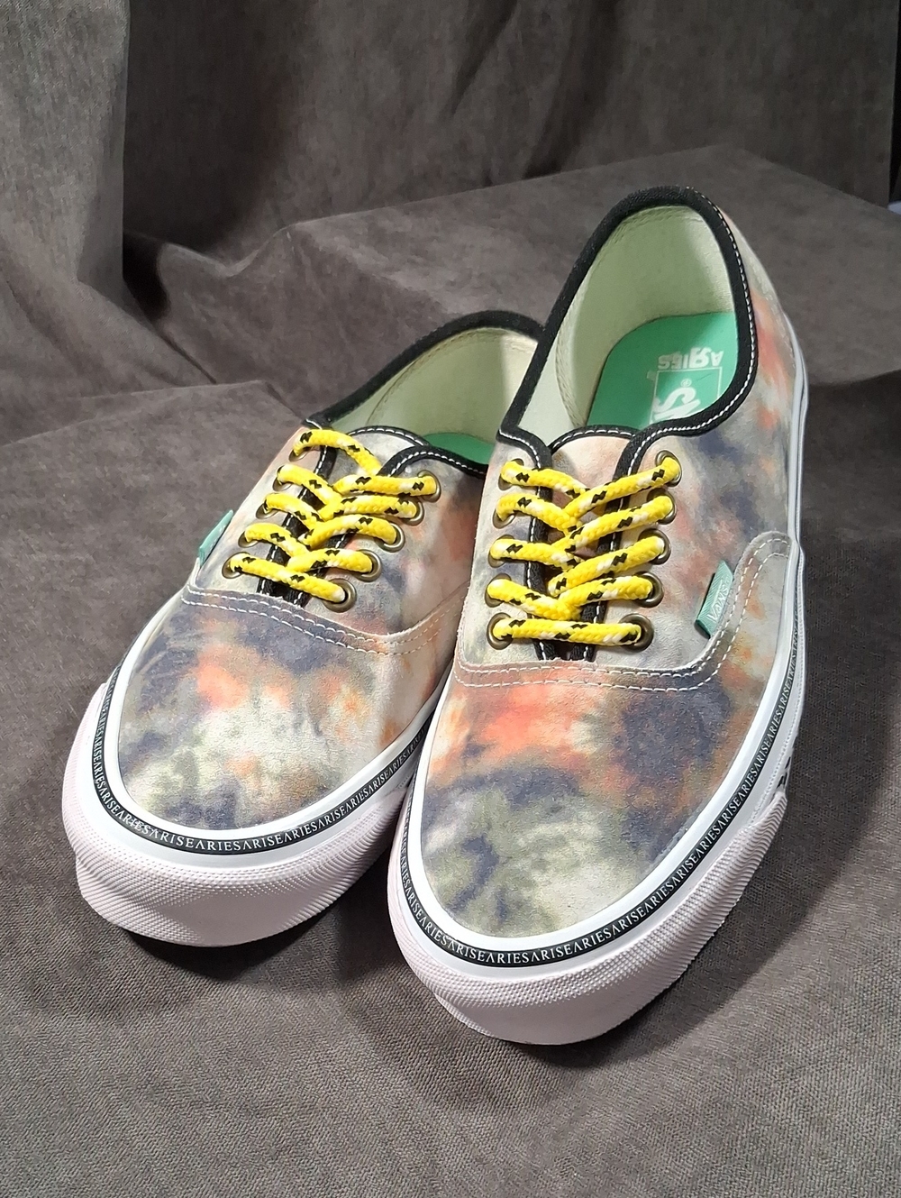 Vans x Aries OG Authentic LX Tie Dye Suede Multicolour Lace Up Sneakers VG+ US 9